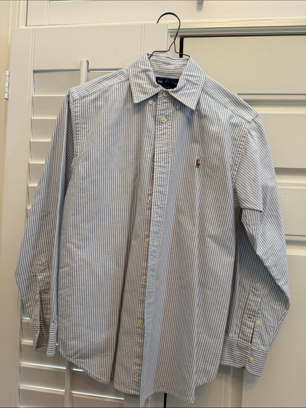 Ralph Lauren Light Blue & White Pinstripe Button-Down Shirt